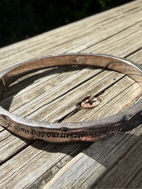Brighton Inspirational Bracelet Hinged “Leave Footprints “ Silver Tone 8”